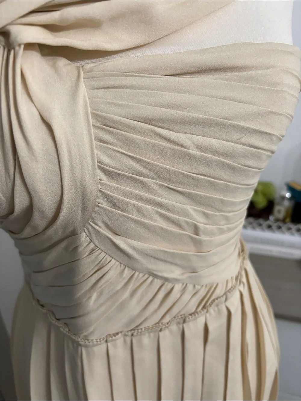 3.1 Phillip Lim Cream One-Shoulder Twist Pleated Dress - Picture 4 of 12